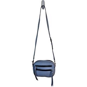 Botkier Chelsea Camera Crossbody Bag Women's Blue Pebbled Leather Zip Pockets